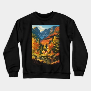 Autumn Scene - Tourism Poster of the Mountains Crewneck Sweatshirt